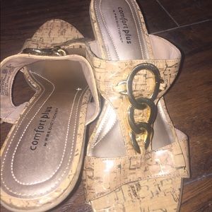 2-3 inch honey golden wedge sandles